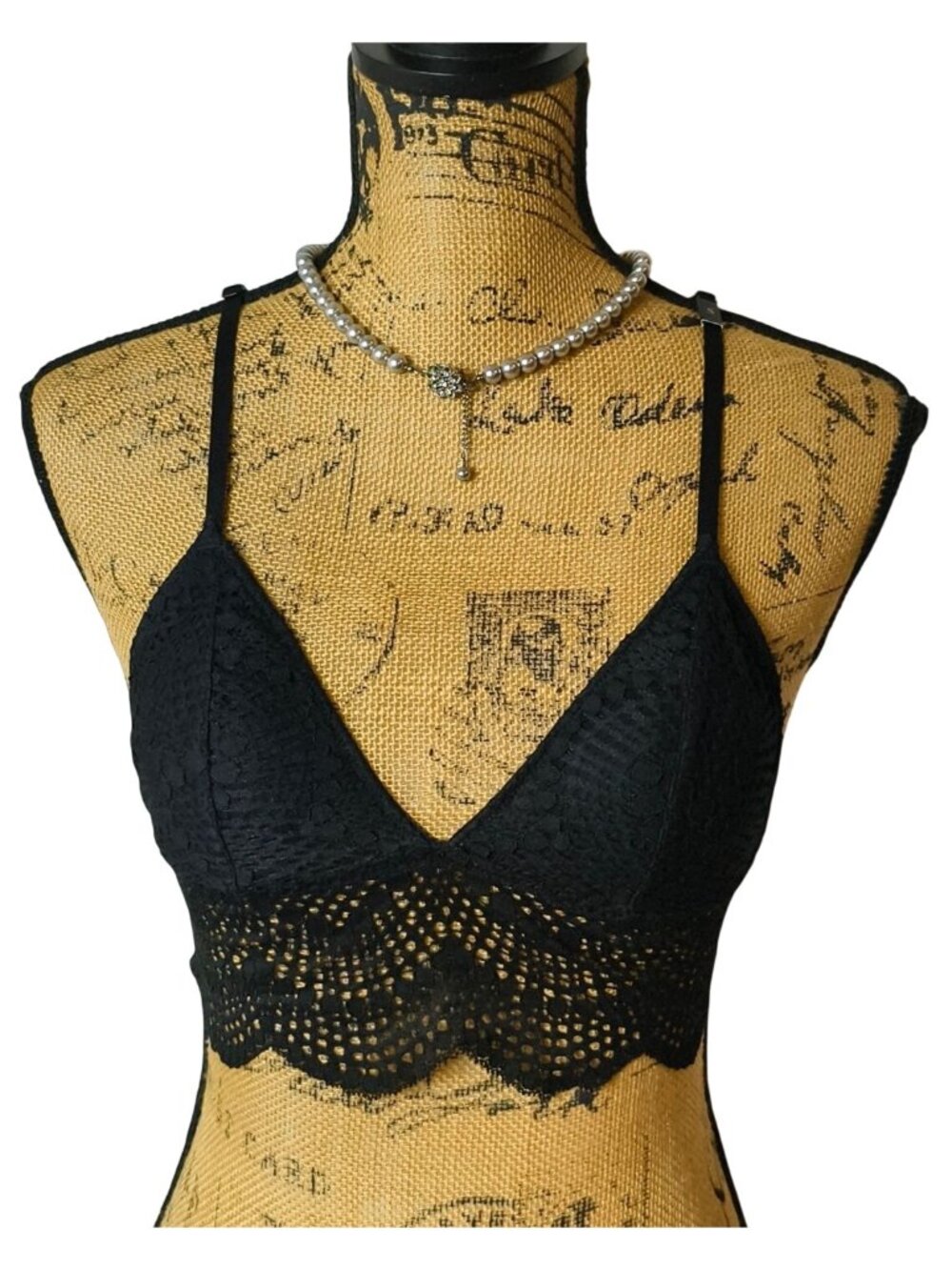 Victorias Secret S Black Lace Bralette Scalloped Trim Strappy Back Lightly Pad